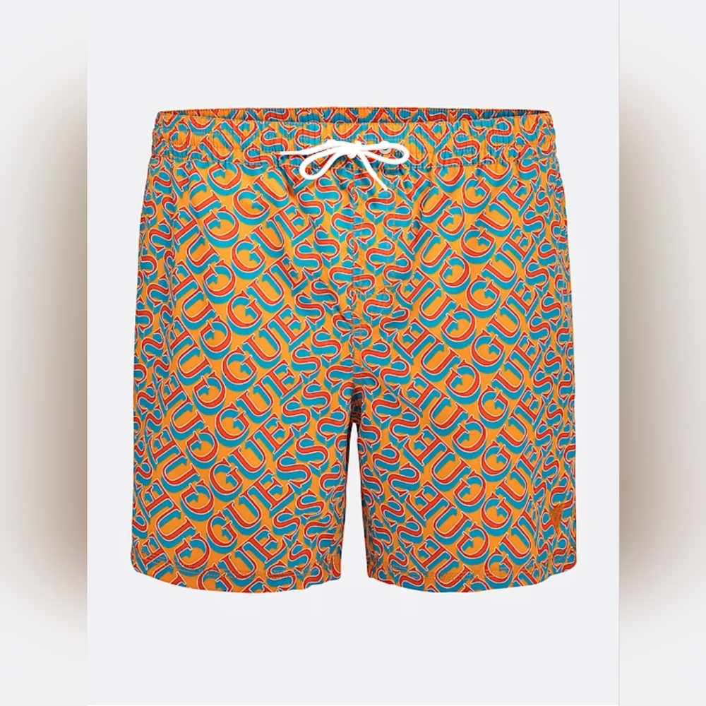 GUESSMen's Logo Print Swim Shorts